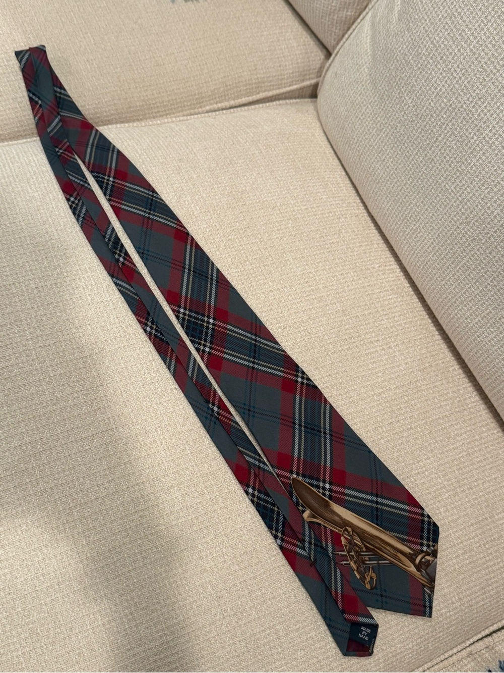 Polo by Ralph Lauren Red and Blue Plaid Silk Tie